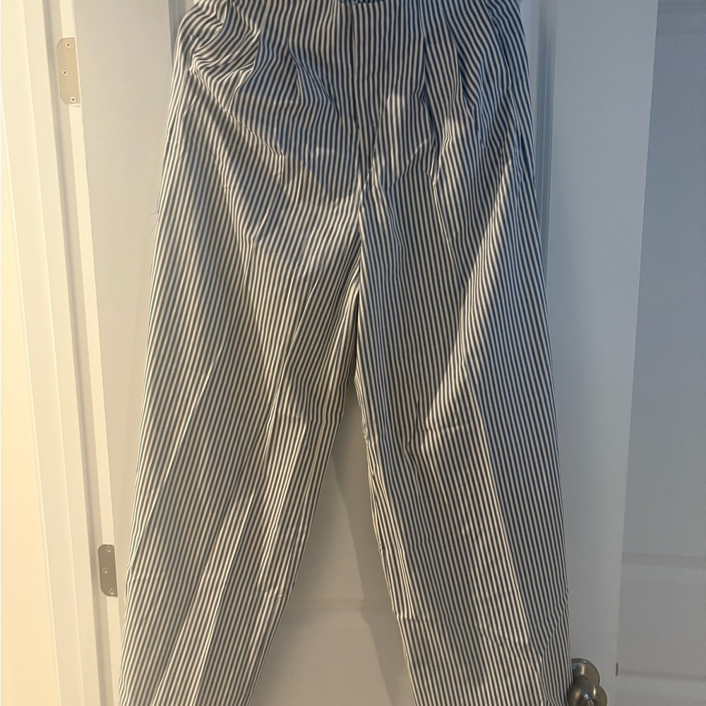 New York & Company Black and White Striped Trousers